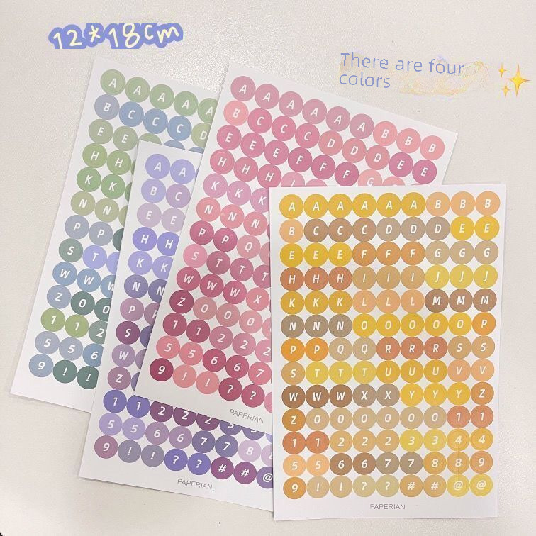 Colorful English letters and numbers stickers ins cute Korean style photo album hand book gugua decoration material DIY stickers 