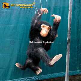 手持悬挂小型猴子模型 仿真电动发声动物模型 影视道具室内装饰