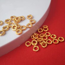 黄金盘缠散珠3D硬金足金999盘缠金隔片隔珠手串珠金盘缠配件隔圈