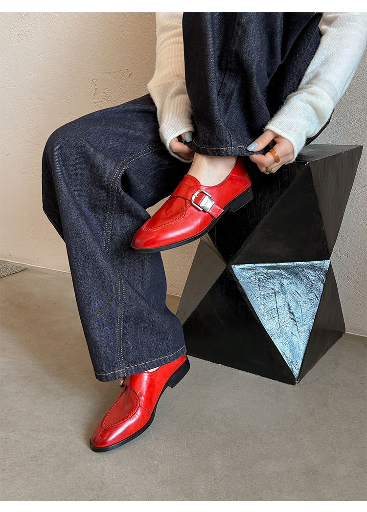 CHIKO Delphine Round Toe Block Heels Oxfords Shoes