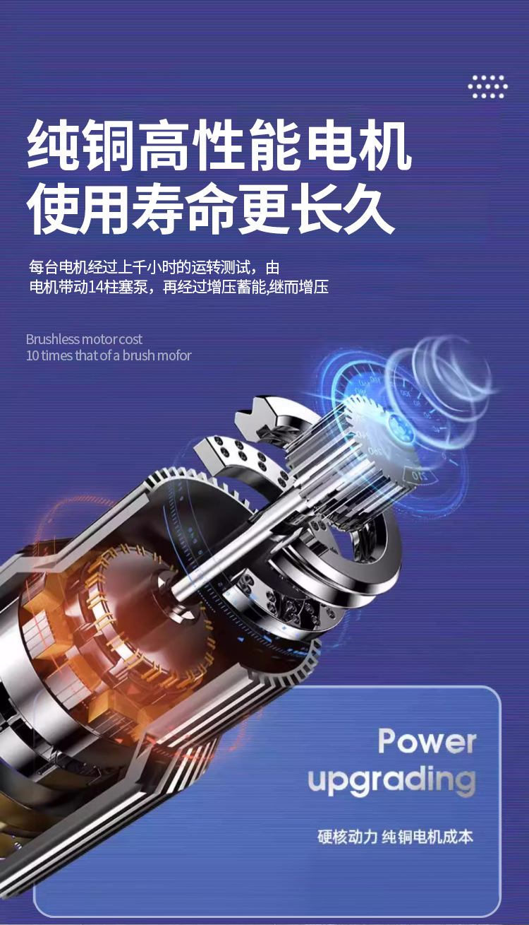 Car Wash High-Pressure Water Gun Household Electric Car Washer with Hose Wireless Lithium Battery Wireless Portable