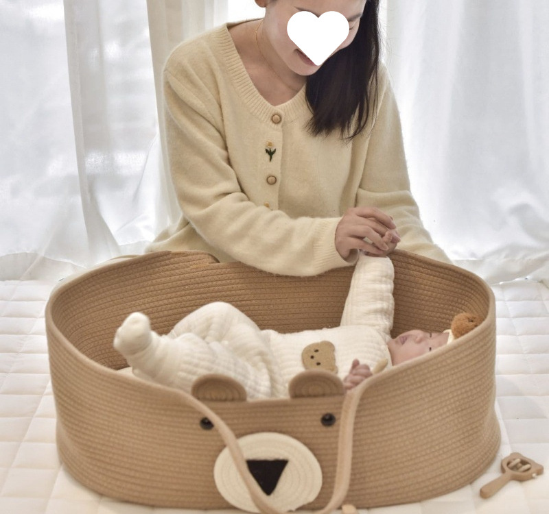 ins可爱儿睡篮外出便携式婴儿车载睡篮 多功能小