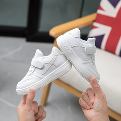 Spring and Autumn Ultra-Light and Comfortable Insoles Children's Sports Sneakers for Girls with Magic Tape Shoes and Boys' Basketball Shoes Academic Style White Shoes