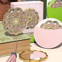 敦煌纹样随身镜子高级感古风文创博物馆纪念品便携浮雕藻井小镜子