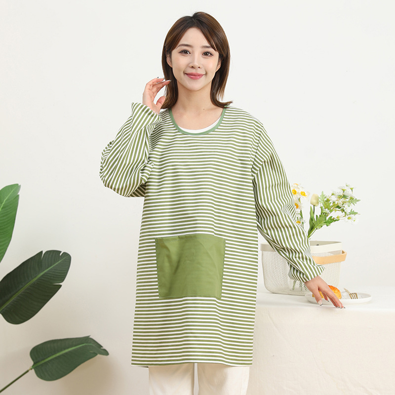 Cocina casera de estilo coreano delantal de cocina de manga larga de las mujeres lindas de alta gama ropa de trabajo antiincrustante para el trabajo y la restauración de la cintura