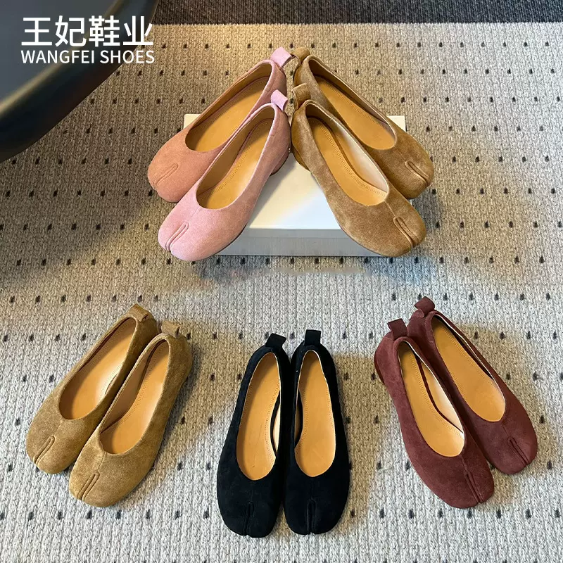 马吉拉25ss新款分趾鞋小众真皮分趾单鞋一脚蹬后包跟时尚浅口女鞋