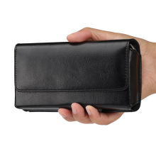 通用17Promax疯马纹翻盖竖包横包万能通用腰包手机腰挂包真皮皮套