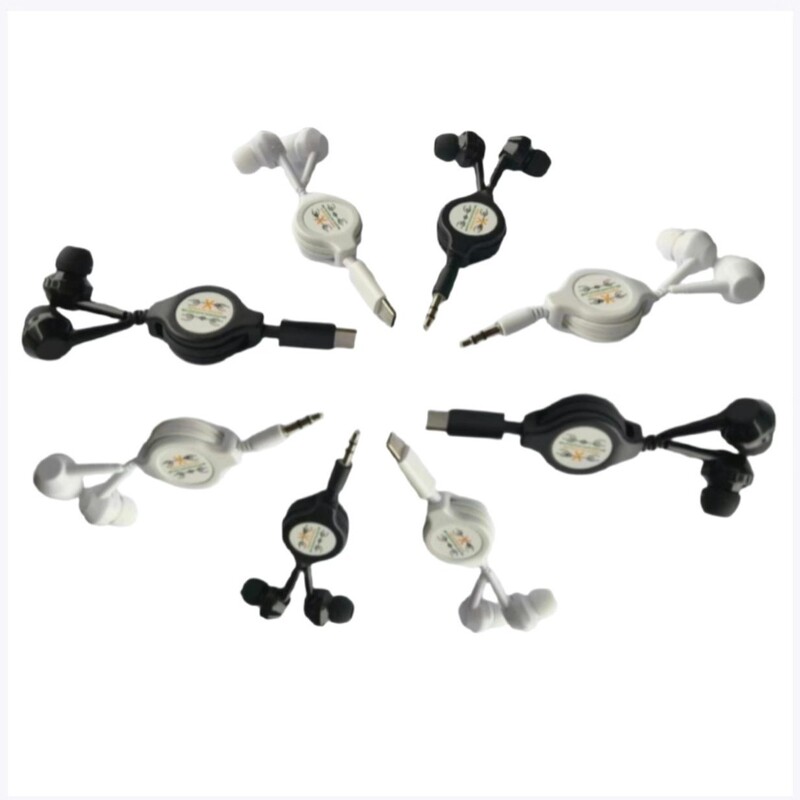 Suitable for Apple Android Mobile Phone Headphone Retractable Cable Round Hole 3.5mm Telescopic Headphone Mp3 Retractable Headphone Cable 0.8m