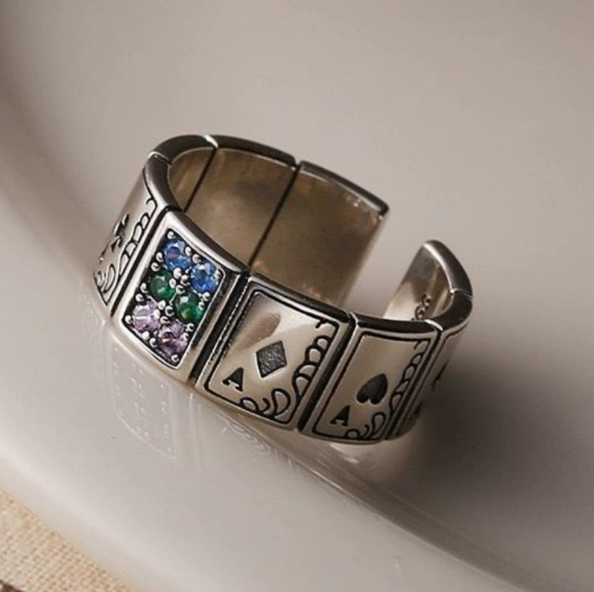 Модное ретро тренд бренд драгоценное кольцо с gemstone, кольцо в стиле легкой роскоши, инкрустирован бриллиантами, на указательном пальце