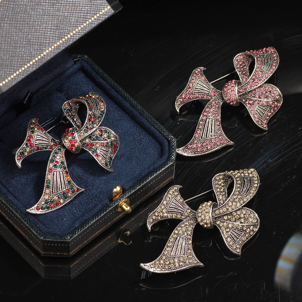 17g Weight Brooches Classification Retro Pin Bow Knot Alloy Plating Women's Brooches