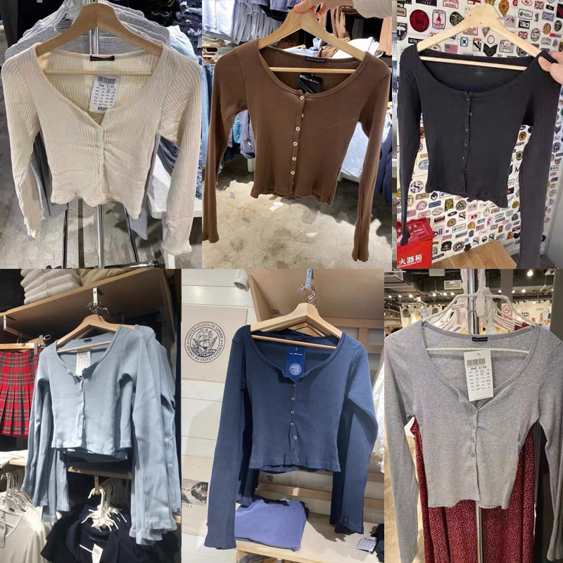 bm Style Song Yanfei's Same Style Knitted Cardigan for Women bm Style Single-breasted High-waisted Short Sweater Jacket