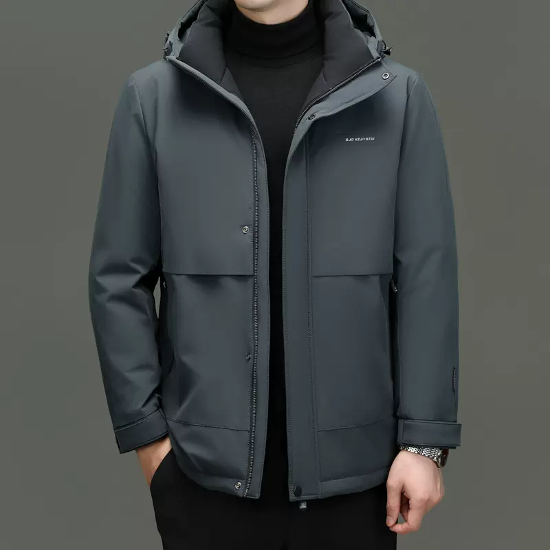 高品质羽绒服男士中年2024冬装厚款防寒休闲白鸭绒爸爸装上衣男款