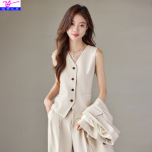 职业西装套装女秋季2024新款主持人面试正装西服马甲三件套工作服