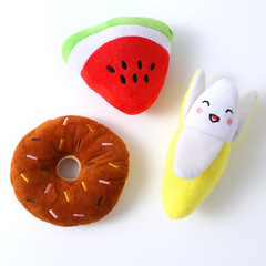 Plush sound making pet toy fruit chicken leg bone plush toy dog ​​toy wholesale