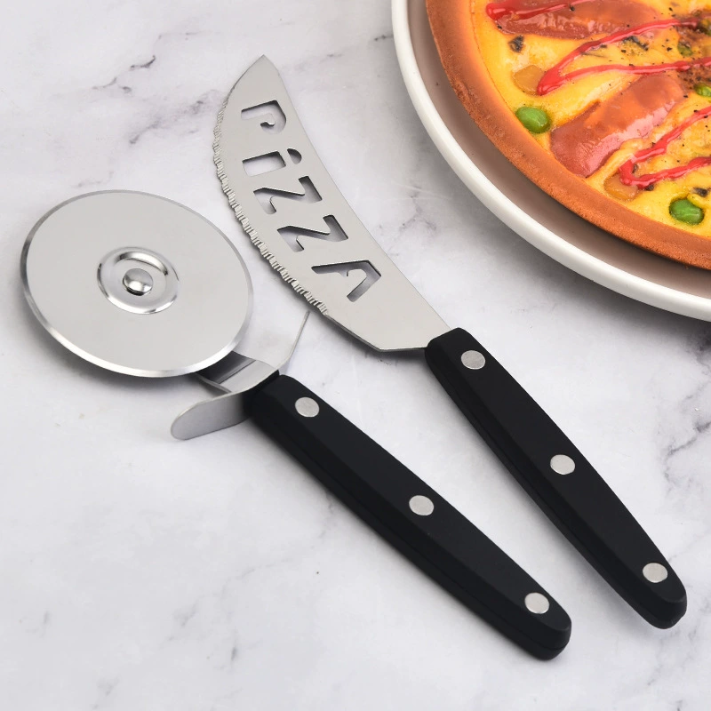 Нержавеющая сталь нож для пиццы набор из двух частей домашнего круглого ролика нож для пиццы масло нож для кухни инструмент для выпечки оптом