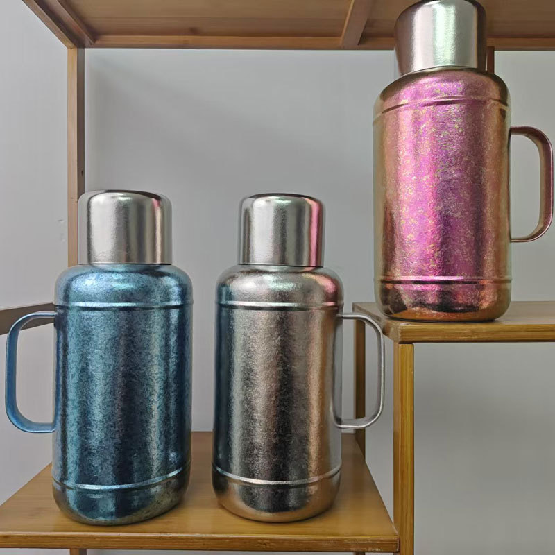 Pure Titanium Stewed Teapot Thermos Cup Men's and Women's Old White Teapot for Tea Brewing Household Small Steel Brewing Office Coffee Pot Travel Pot Bottle