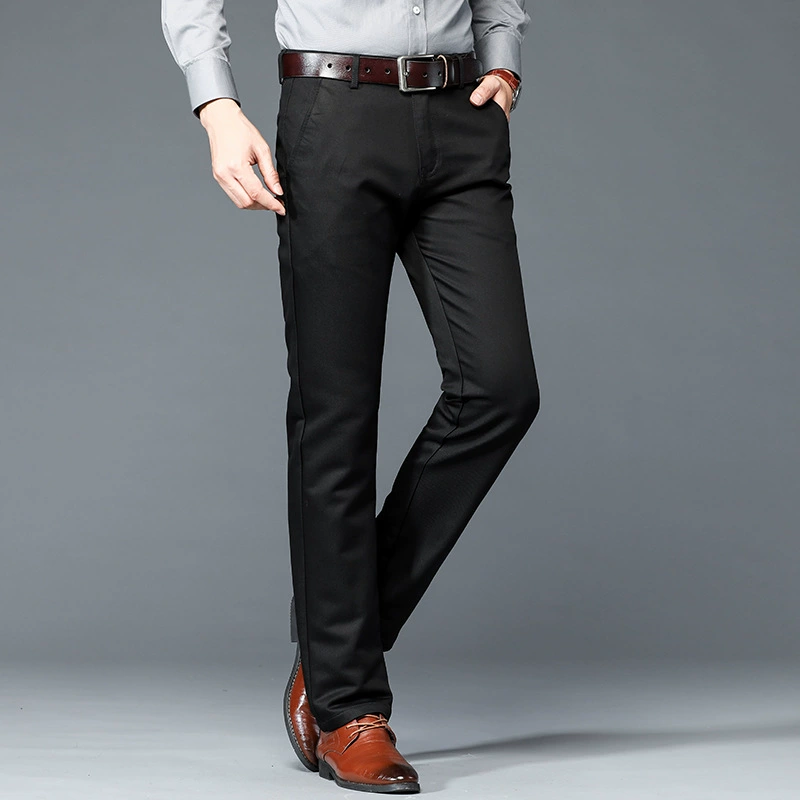 Высококачественные деловые брюки прямого кроя для мужчин, узкие эластичные повседневные брюки для молодежи и среднего возраста, универсальные повседневные брюки осень-зима 2024 года.