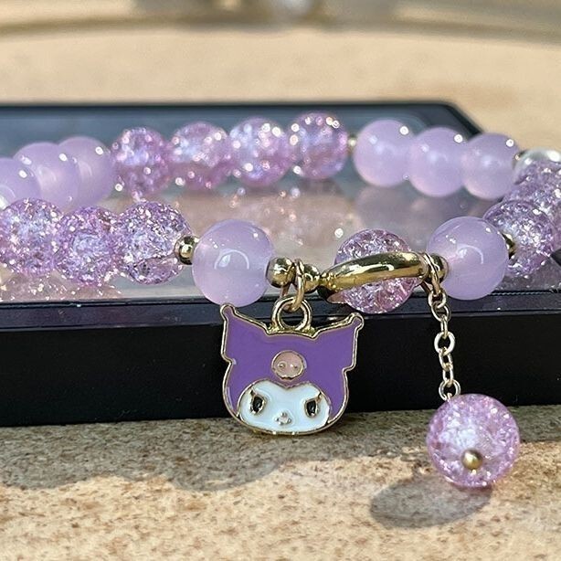 Sanrio melody primary school students hand beaded crystal bracelet ins niche design jewelry 520 gift for girls