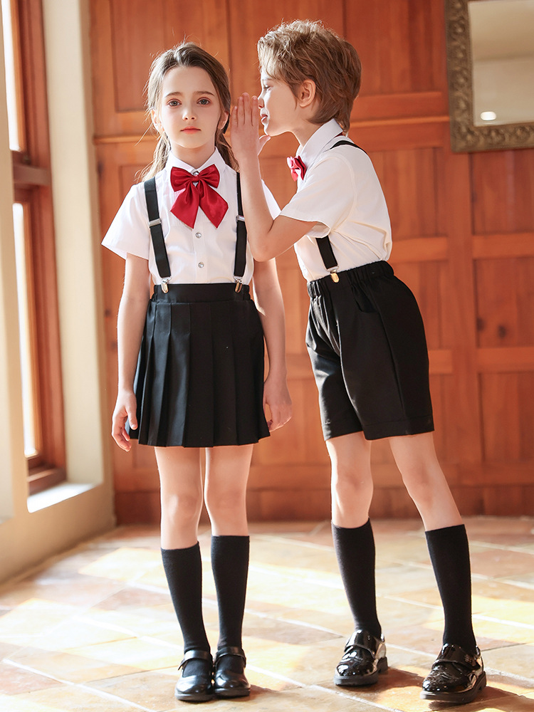 Trajes de coro para niños, trajes de actuación, vestidos de estilo británico para escuelas primarias y secundarias, trajes de actuación para niños y niñas, trajes de babero