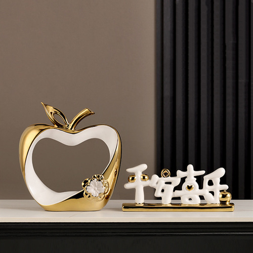 Apple Peaceful Joy Christmas Modern Luxury Ceramic Accent Home Entrance Living Room TV Cabinet Bar Cabinet Decor