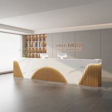 简约现代公司培训机构前台接待台酒店大堂健身房吧台桌柜台收银台