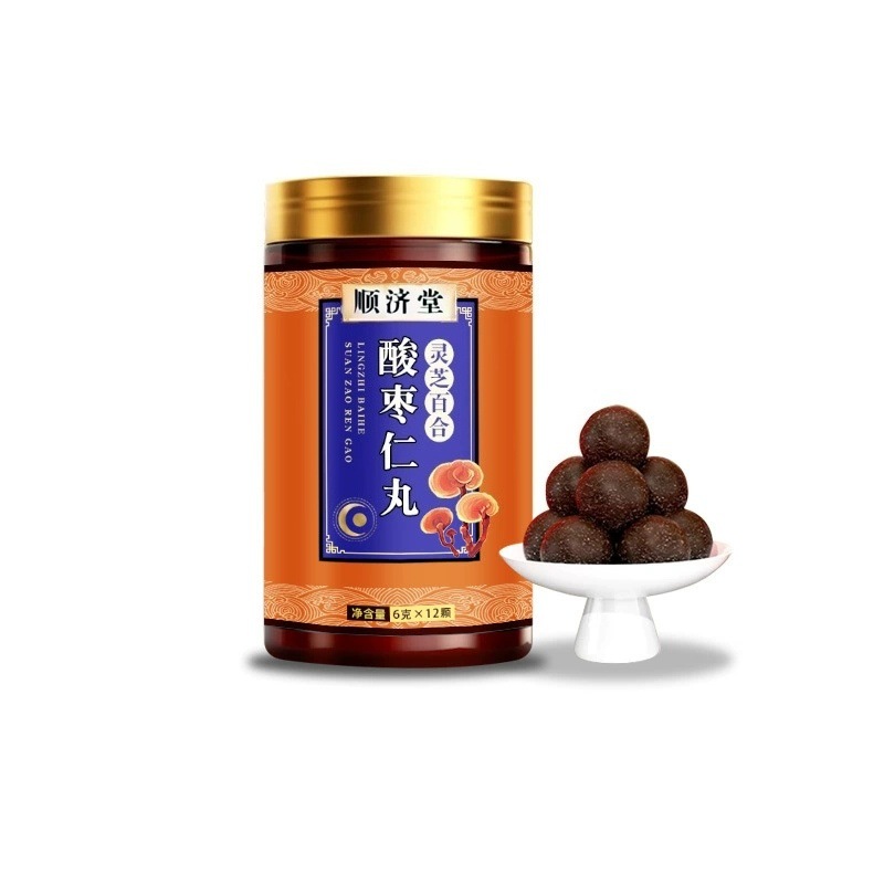 Lingzhi Lily Sour Jujube Seed Honey Pills Suan Zao Ren Wan 72g Traditional Sleep Support Herbal Supplement preparation