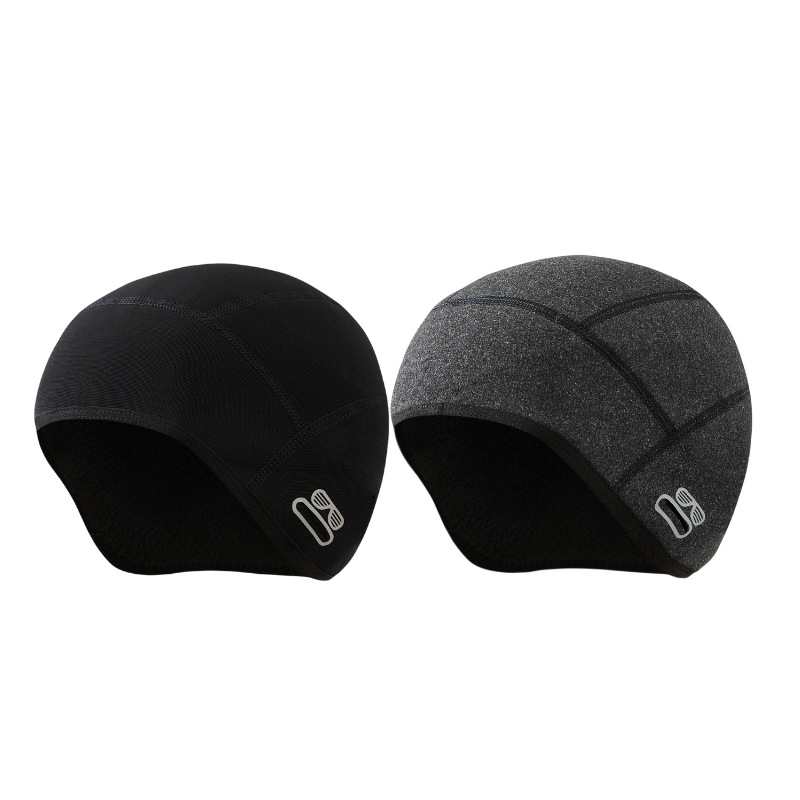 invierno calentamiento de ciclismo gorra de grano agitado de terciopelo y protector de oídos a prueba de viento y frío casco de motocicleta revestido cubierta de cabeza al aire libre