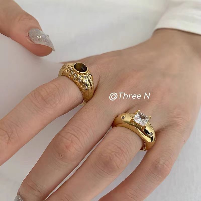 Disposable golden retro design ring