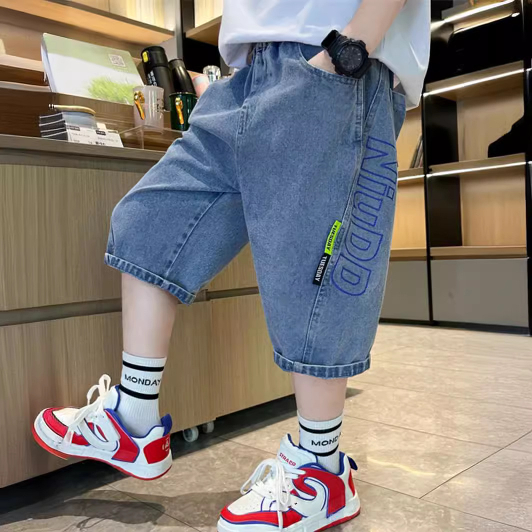 Denim thin shorts for boys