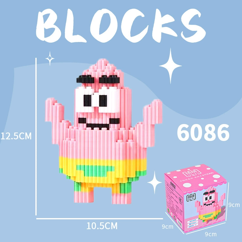 Cartoon Building Block Toy Set, Mini Constructor Doll, 9×9×9 cm, Assorted Character Designs
