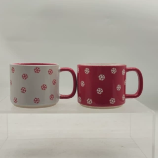 圣诞雪花 情侣对杯，陶瓷马克杯