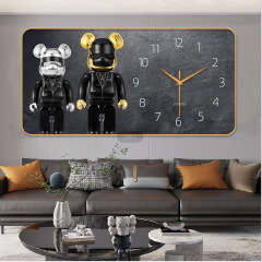 [30cm*60cm] Restaurant decorative painting modern wall clock simple living room hanging painting light luxury hanging painting clock