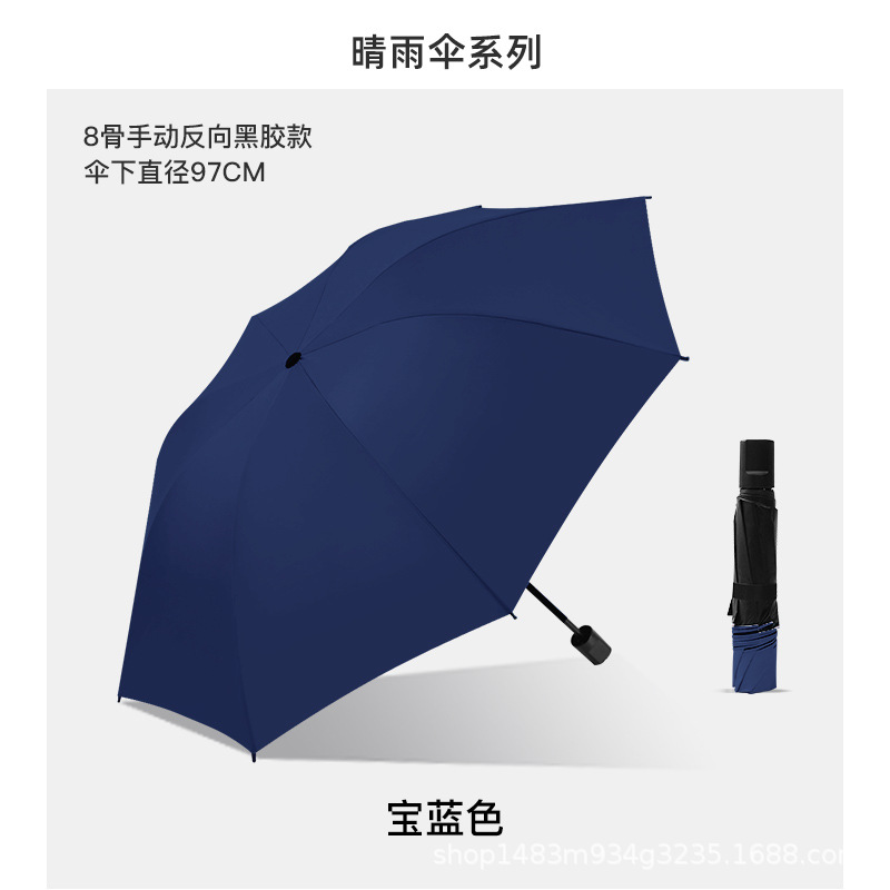 T806 3단 8본 수동 양우산 - 사파이어 블루