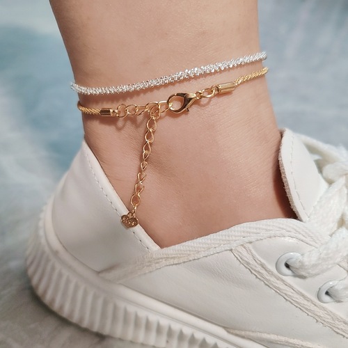 Shimmering Starry Foot Chain -  New Summer Elegant Light Luxury Unique Design Sense Glittering Starry Fine Chain