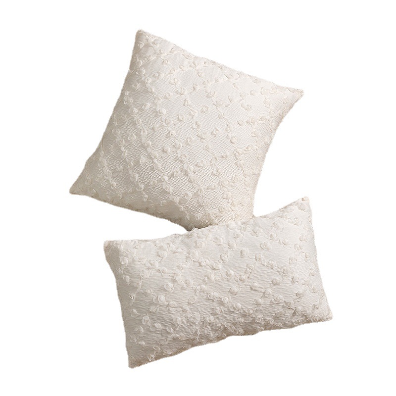 Ny Vacker Bröllopssäsong Vit Spetsgarn Stereo Rose Blomma Örngott Heminredning Soffa Kuddfodral_voghion.com