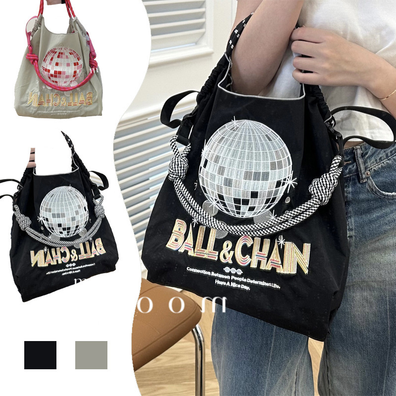 Explosive Japanese Donut Ball Chain Eco-friendly Embroidered Shopping Bag Fashion Small Large Capacity Shoulder Bag for Women