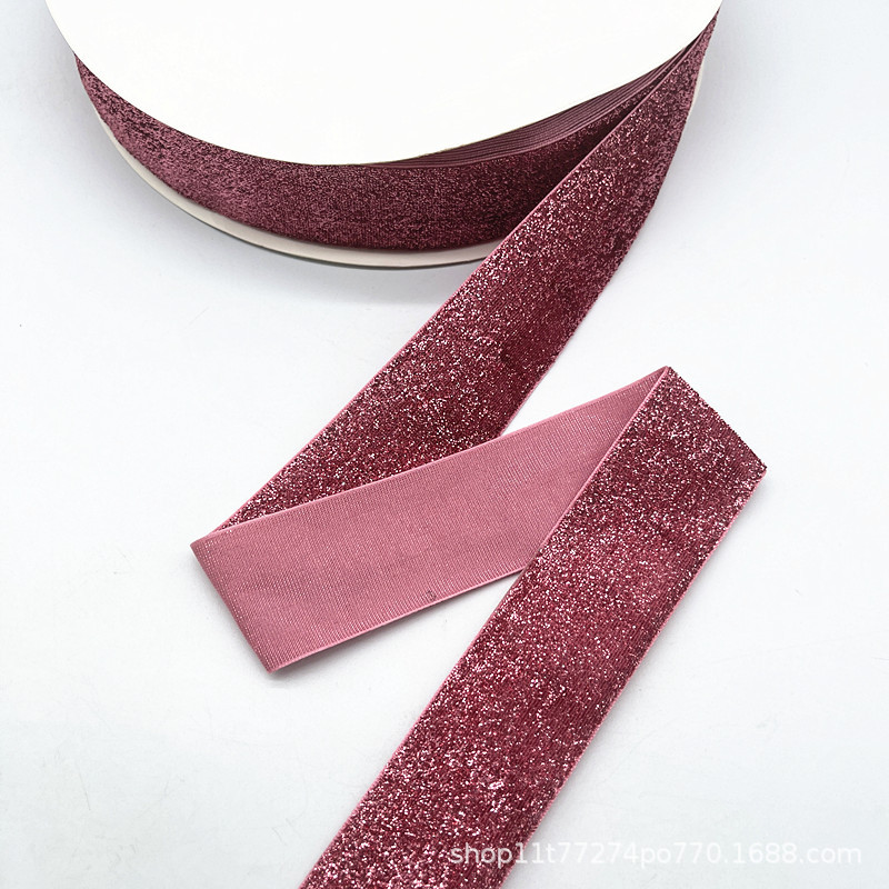 2.7 Métro / paquete de terciopelo de 38 mm boda hecha a mano cinta embalaje de regalo arco DIY decoración de fiesta Santa
