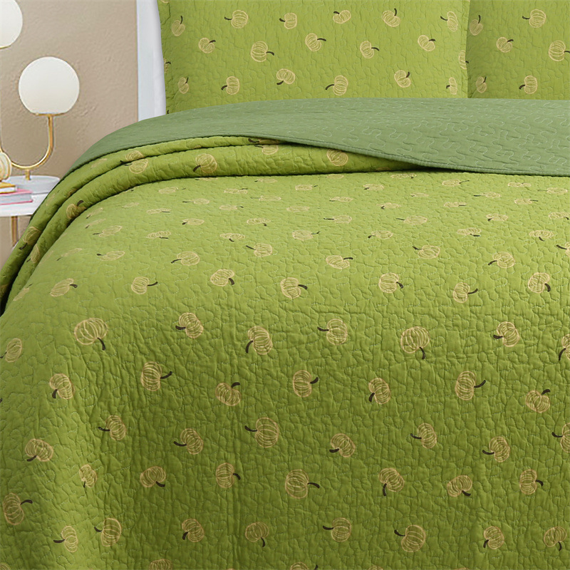 Quilted Bedding Set - Pure Cotton Embroidered Summer Quilt_voghion.com