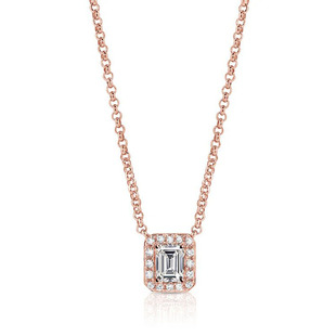 18K Gold Diamond Cultivation Diamond Necklace Women's 30-point Pendant Gold Rose Gold Platinum Support to Set Any Figure