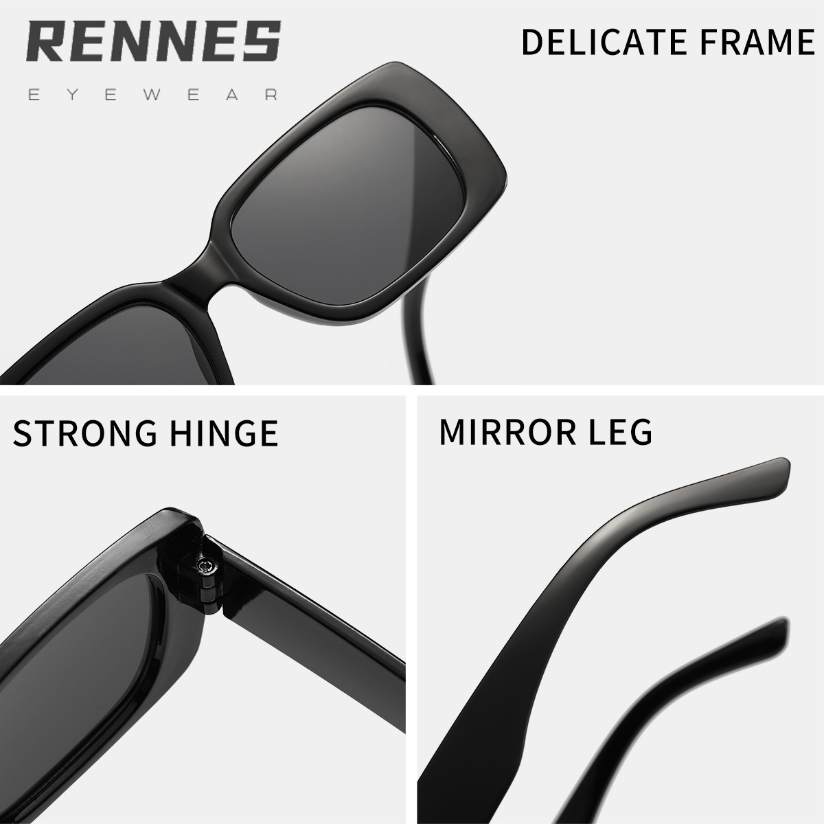 Gafas de sol a prueba de rayos UV al aire libre del todo-fósforo de la moda cuadrada retro de acrílico al por mayor de los niños