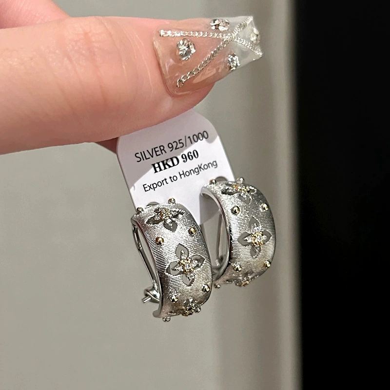 Ретро утончённые серьги, стиль высокого качества, четырёхлистный клевер, французский стиль