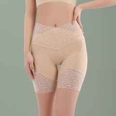 新款蕾絲高腰安全褲防走光 女士夏季莫代爾針織五分打底褲女5分褲