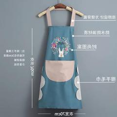 Waterproof, Stain-Resistant Coral Fleece Hand Towel Apron | Floral Wreath & Rabbit Design Kitchen Apron | Korean-Style Cartoon Neck-Hanging Waist Apron