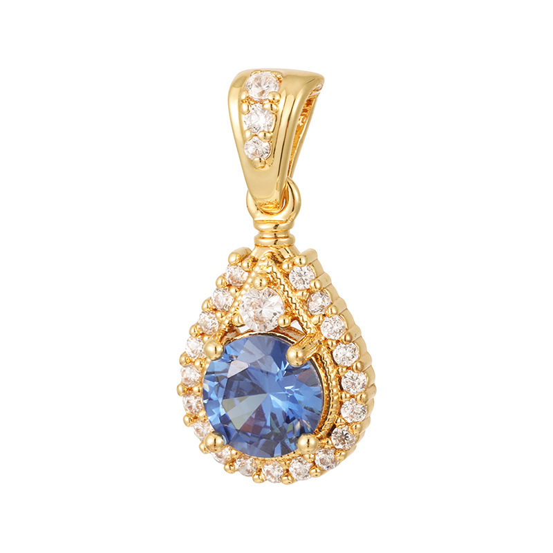 Joyas transfronterizas colgante de rubí esmeralda ligero de lujo accesorios de acero de titanio collar no decolor cadena clavícula