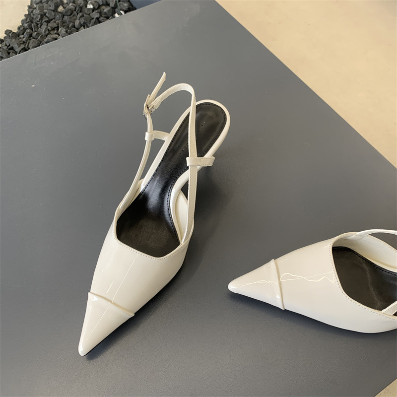 2024 nuovo autunno e l'estate scarpe a spillo francesi con punta a punta temperamento dorato sandali cavi con punta a punta per le donne tacchi alti_voghion.com