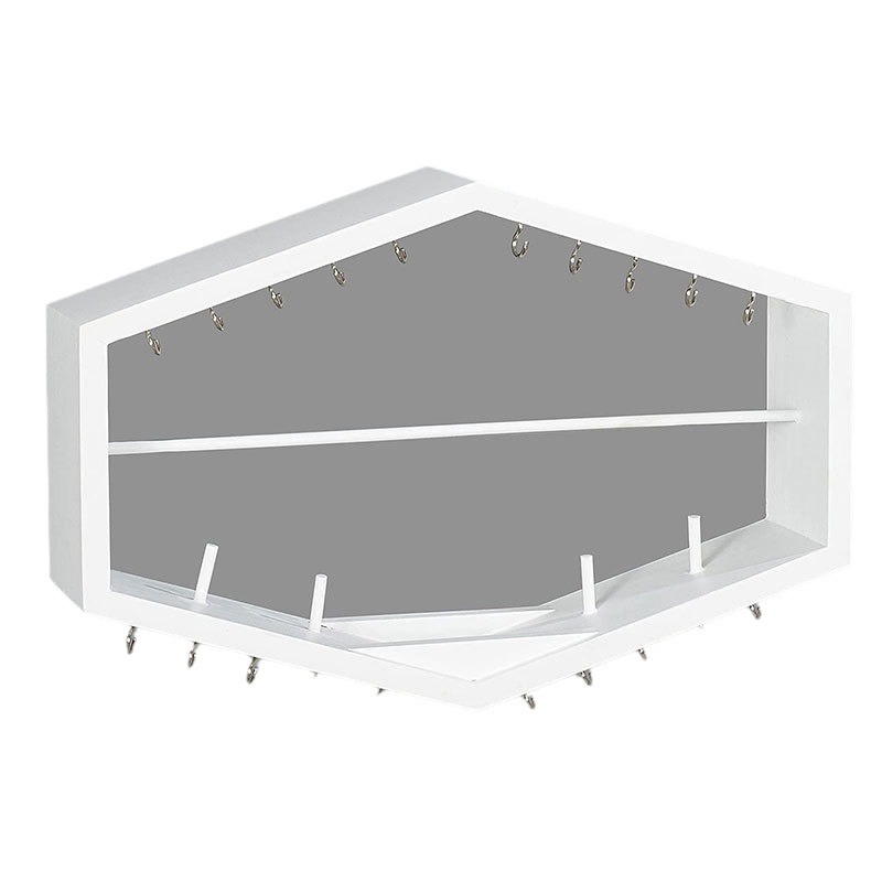 Estante creativo de madera para colgar en la pared Estante de almacenamiento de joyas para colgar en la pared Reloj de gran capacidad con pulsera con gancho Accesorios de exhibición