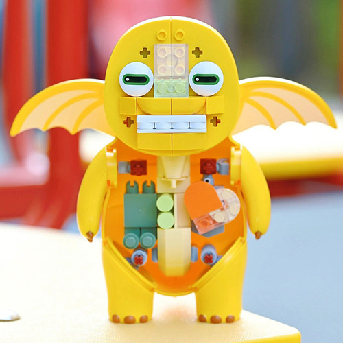 Small Luban B1230-32 Talking Little Dragon Officially Licensed Desk Display Assembly Building Block Trendy Figure Toy