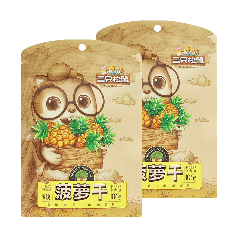 三只松鼠菠萝干106g/袋装休闲零食水果干蜜饯果脯凤梨包邮