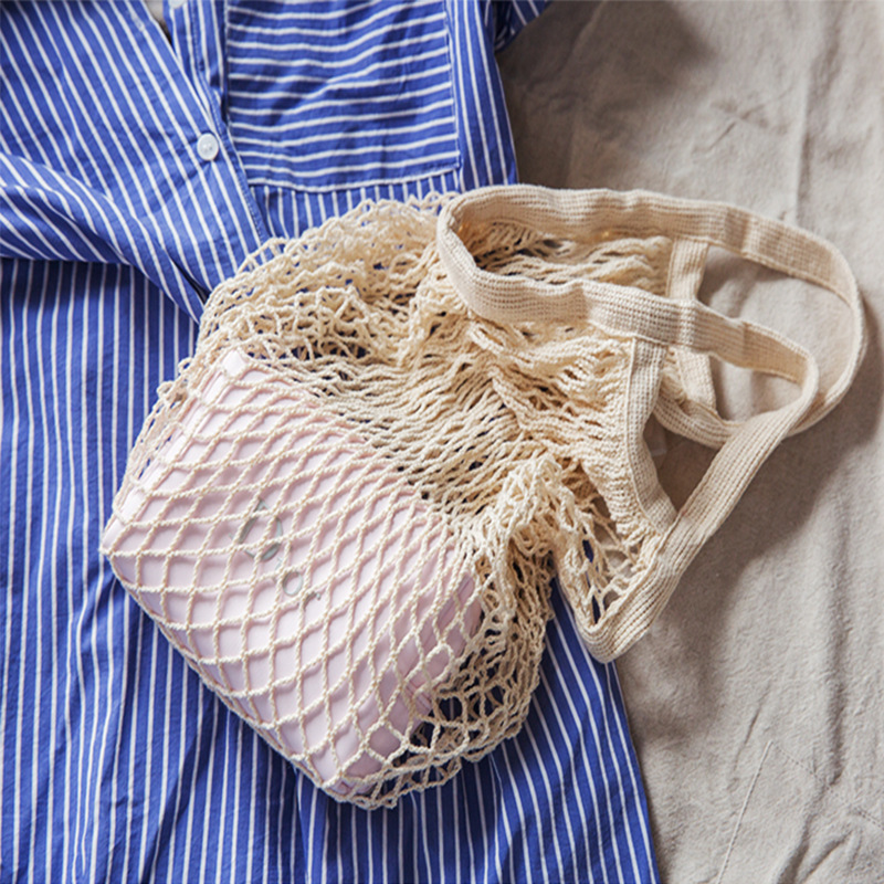 Bolsa de malla de almacenamiento de frutas y verduras de cocina bolsa de artículos diversos bolsa colgante bolsa de compras tejida de gran capacidad bolsa de malla hueca portátil transpirable