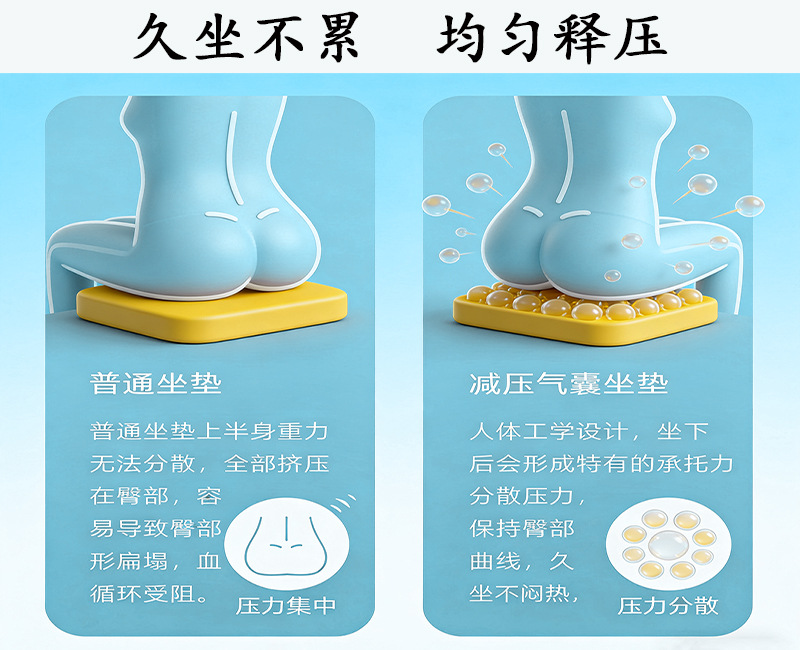 Truck Ventilated Seat Cushion, Summer Seat Cushion, Cool and Breathable, Special Massage Cooling Cushion for Forklift and Bus Driver's Seat